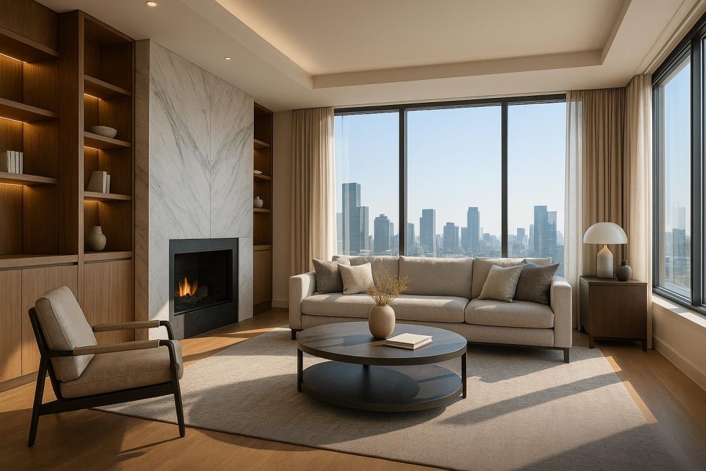 Modern luxury condo interior with stylish furnishings, showcasing enhanced resale value features