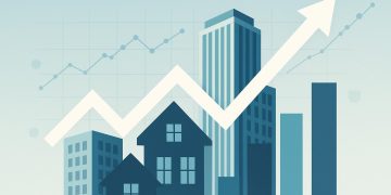 Modern city skyline with new developments symbolizing upcoming real estate market trends