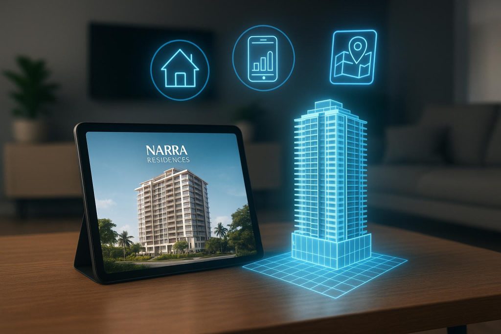 Modern Narra Residences building showcasing advanced homebuying technology and smart features