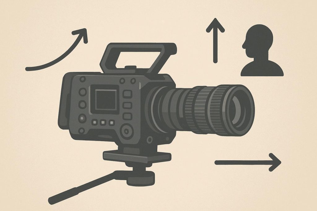 Dynamic camera movement illustrating audience perception concepts in film and media analysis