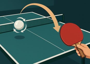 Table tennis paddle and ball demonstrating spin technique for Shlomo Adelman spin shots overview