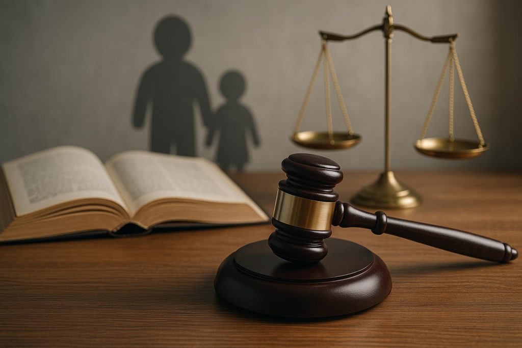 Gavel and legal documents symbolizing Judge Jessica Recksiedler's decisions in family law cases