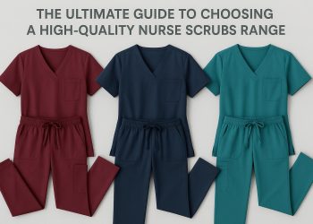 Assorted high-quality nurse scrubs in vibrant colors displayed neatly for selection and comparison