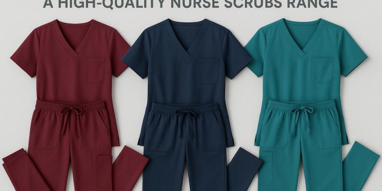 Assorted high-quality nurse scrubs in vibrant colors displayed neatly for selection and comparison