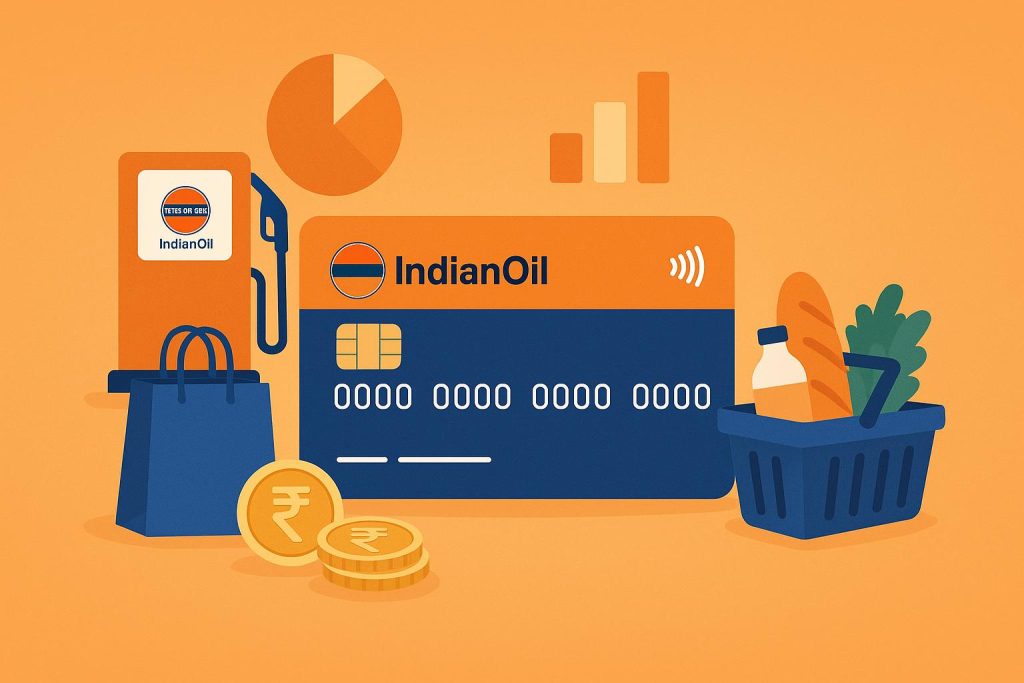 Indian Oil Credit Card showcasing rewards and savings on daily fuel and shopping expenses