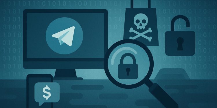 Telegram chat interface displaying fraud alerts and scam warnings for online marketplace activity