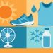 Person jogging in summer wearing lightweight clothing and drinking water to stay cool while exercising