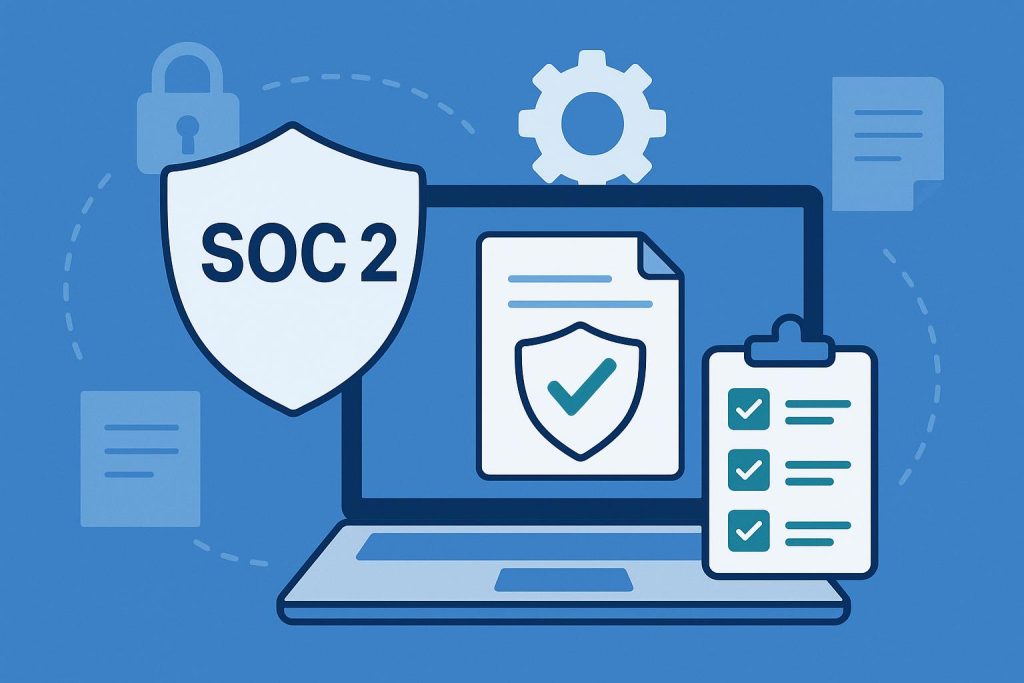 SOC 2 compliance software dashboard displaying security and compliance monitoring features