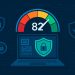 Cybersecurity health check dashboard showing risk score for businesses in minutes