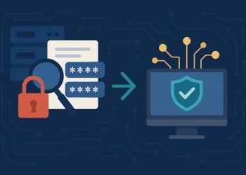 Conceptual graphic illustrating data breach monitoring and exposure intelligence solutions for businesses