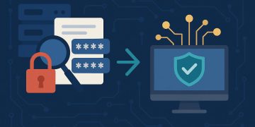 Conceptual graphic illustrating data breach monitoring and exposure intelligence solutions for businesses