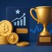 TradeQuo platform interface showcasing crypto trading features and broker award recognition
