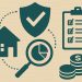 Insurance risk assessment concept with documents, charts, and coverage policy on a desk
