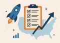Startup expansion strategy for entering the US market, global business growth concept