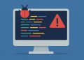 Illustration of buggy computer code highlighting cybersecurity vulnerabilities and software risks
