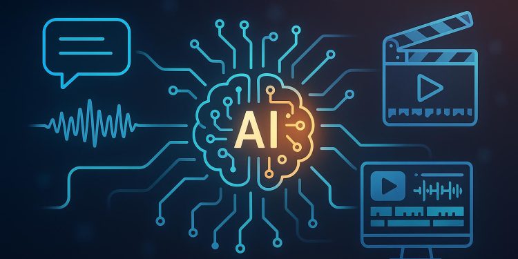 AI-driven video editing interface blending conversational technology with nonlinear editing tools