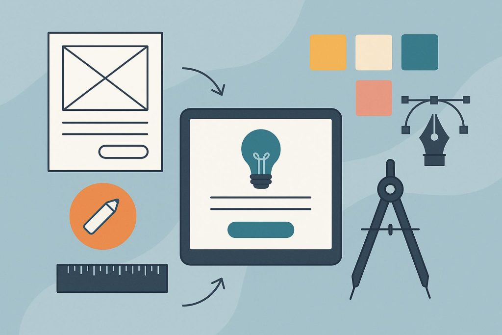 Early-stage product design concepts and development process visualization