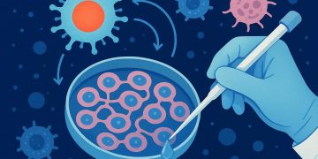 Visual representation of immune signaling pathways influencing innovative cell therapy research