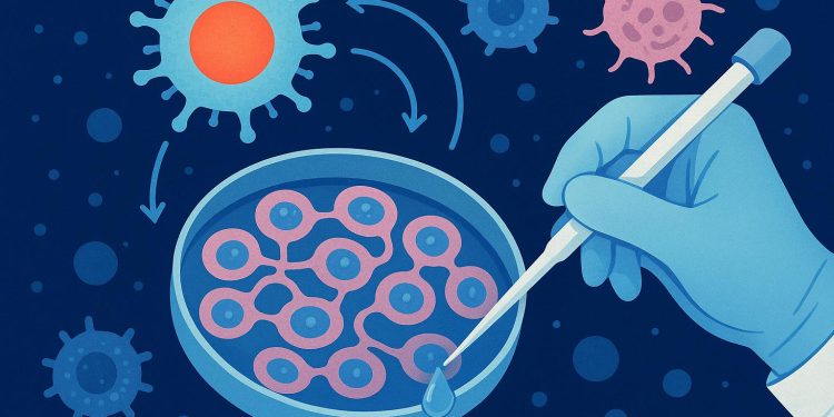 Visual representation of immune signaling pathways influencing innovative cell therapy research